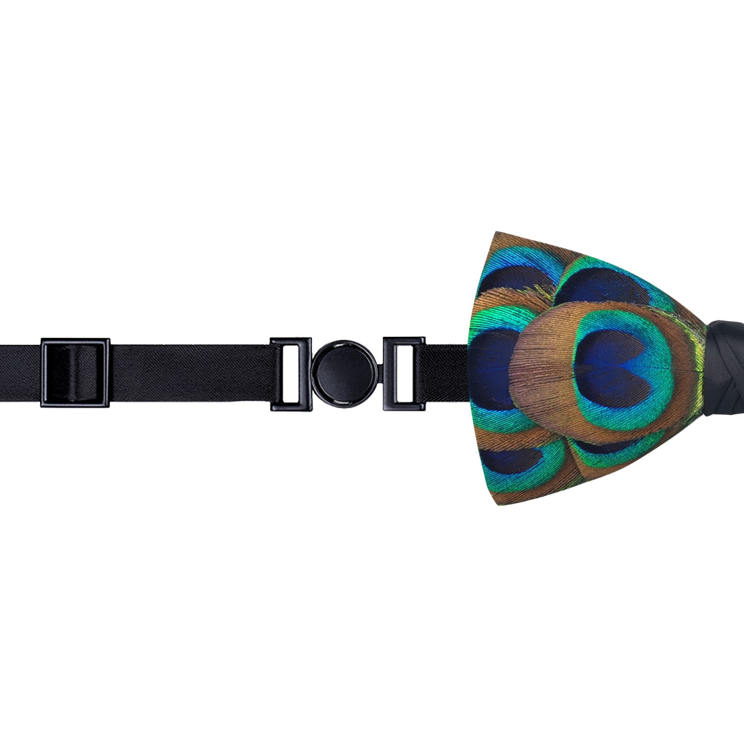 Lanzonia Men's Feather Bow Tie Handmade Peacock Bowtie for Wedding Holiday Party - Lanzonia