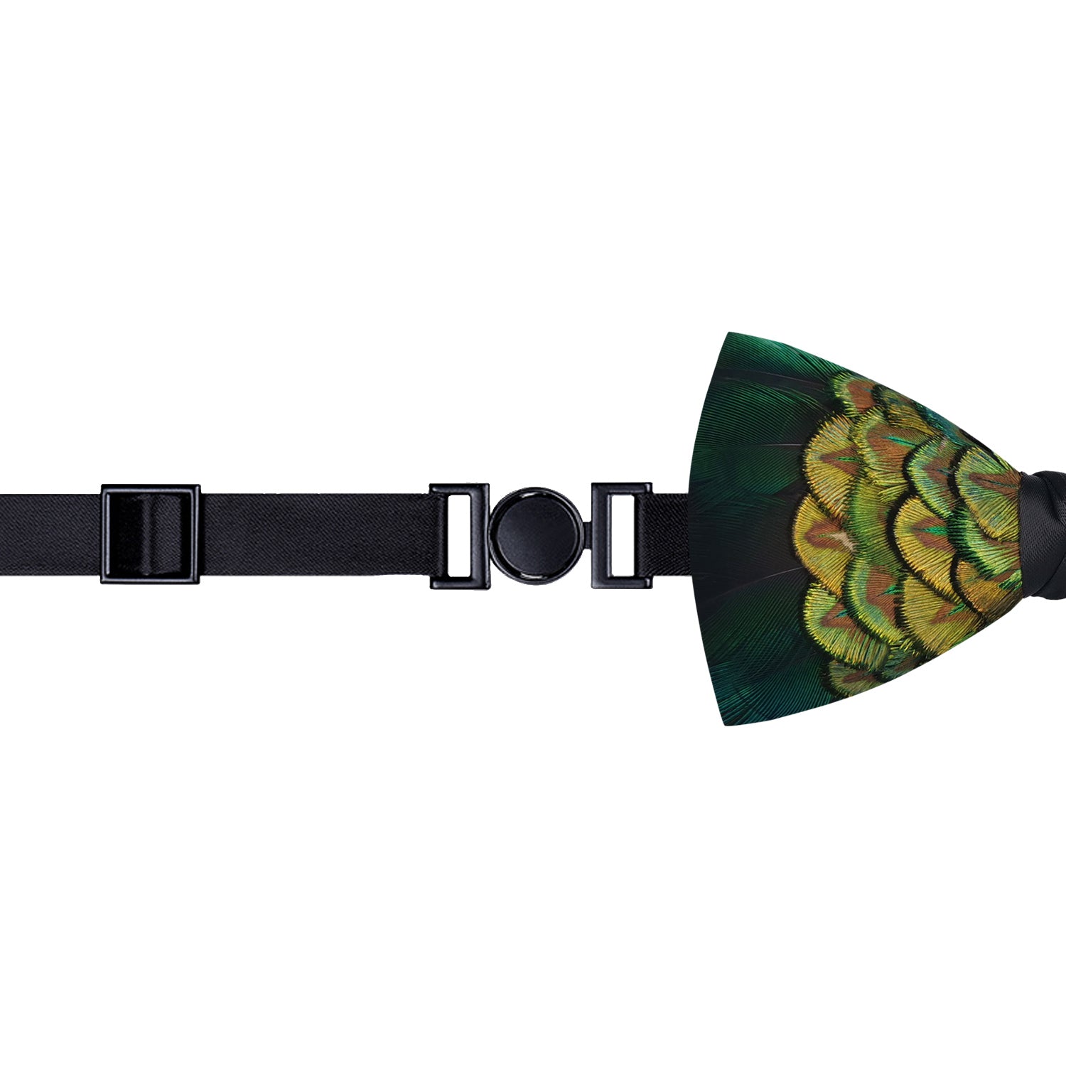 Lanzonia Men's Feather Bow Tie Dark Green Handmade Peacock Bowtie for Wedding Holiday Party - Lanzonia