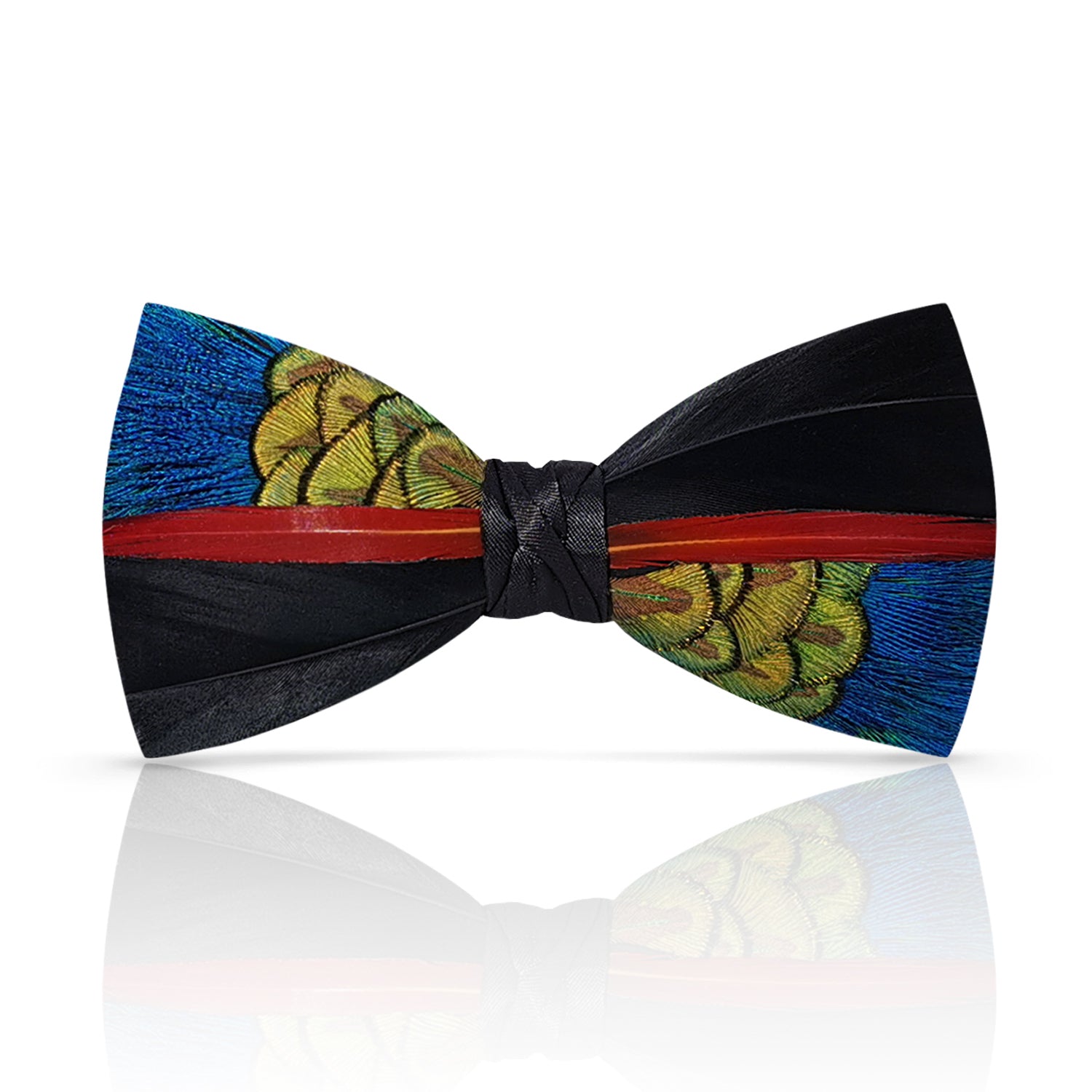 Lanzonia Men's Peacock Feather Bow Tie Handmade Bowtie for Wedding - Lanzonia
