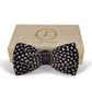 Lanzonia Wedding Feather Bowtie Handmade Polk Dot Black Bow Tie for Mens - Lanzonia