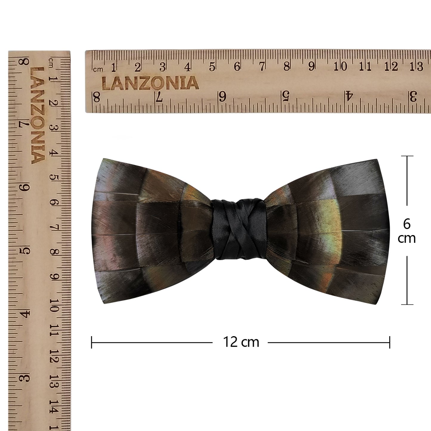 Lanzonia Men's Feather Bow Tie Handmade Bowtie for Wedding Holiday Formal Party Business - Lanzonia