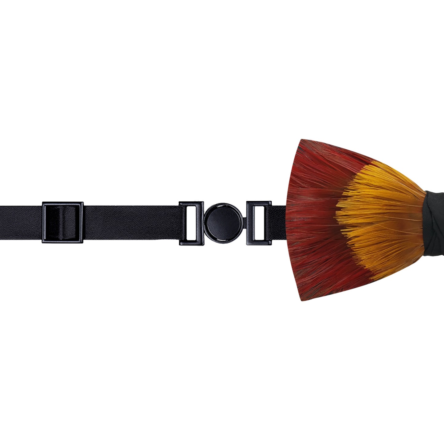 Lanzonia Feather Bow Ties for Men Handmade Red and Yellow Bowtie for Wedding Dating - Lanzonia