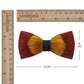 Lanzonia Feather Bow Ties for Men Handmade Red and Yellow Bowtie for Wedding Dating - Lanzonia