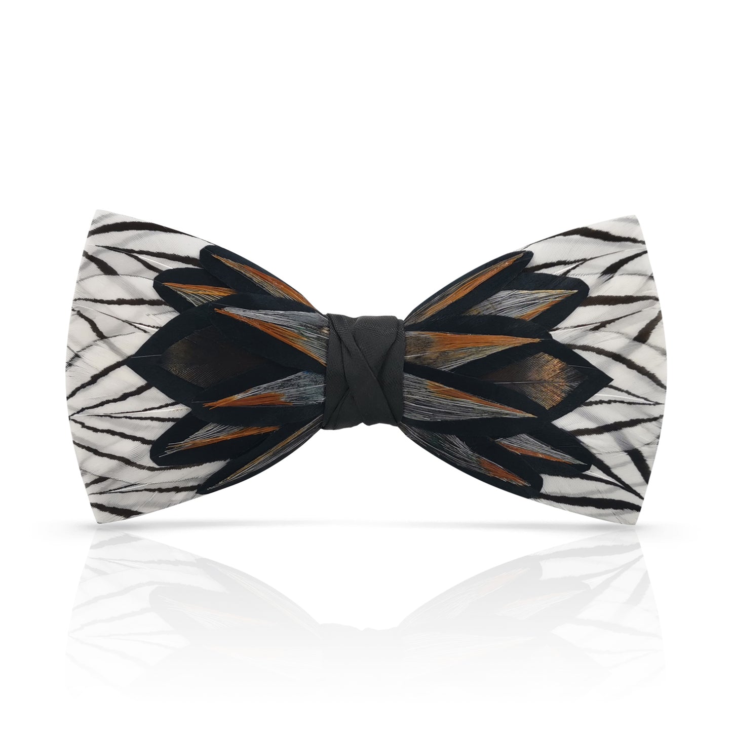 Lanzonia Feather Bow Ties for Men's Handmade Bowtie for Wedding Dating - Lanzonia
