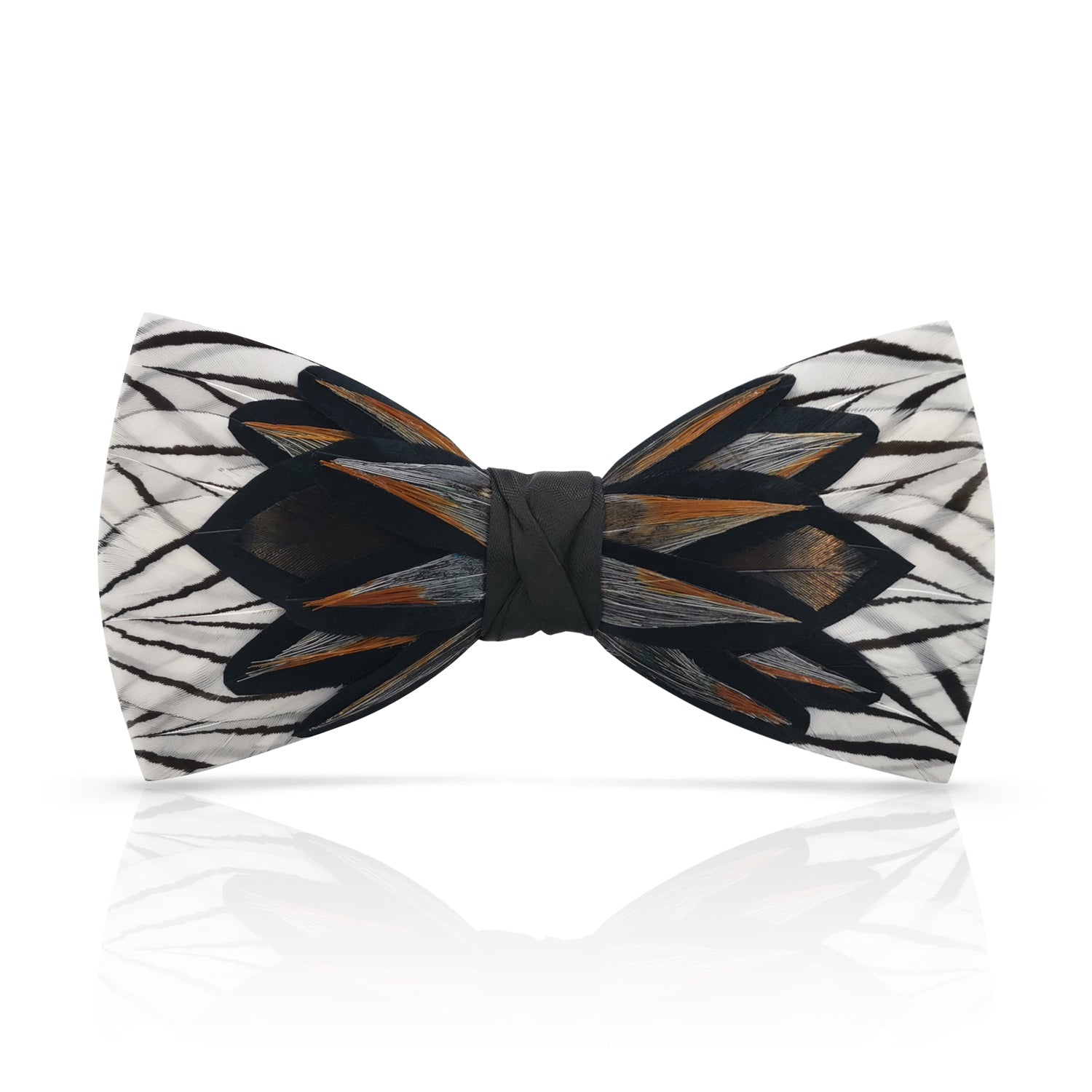 Lanzonia Feather Bow Ties for Men's Handmade Bowtie for Wedding Dating - Lanzonia