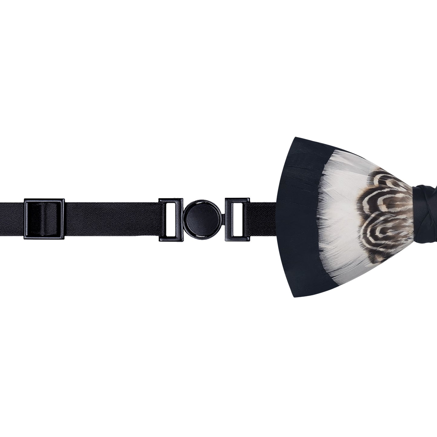Lanzonia Men's Feather Bow Tie Handmade Black and White Bowtie for Wedding Holiday - Lanzonia