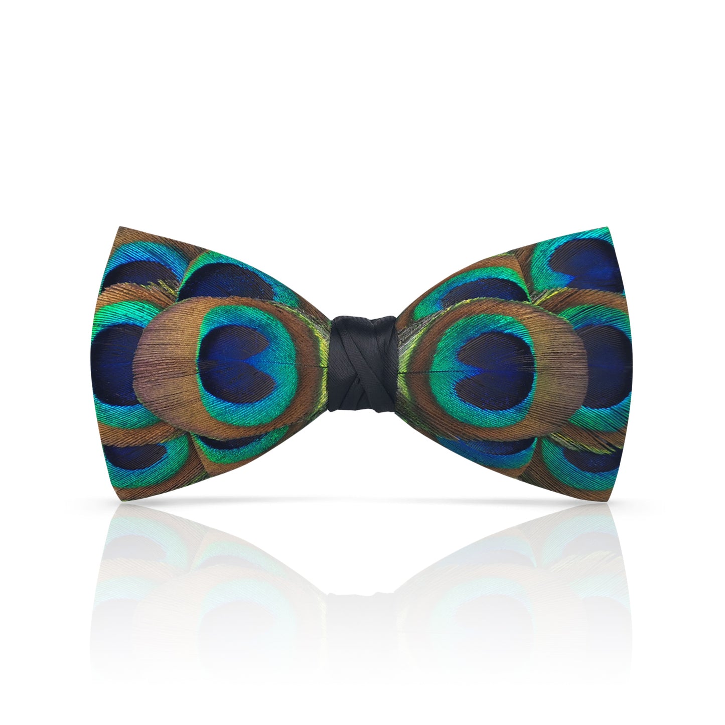 Lanzonia Boy's Peacock Feather Bow Tie Kid's Handmade Bowtie for Brithday Holiday Party - Lanzonia