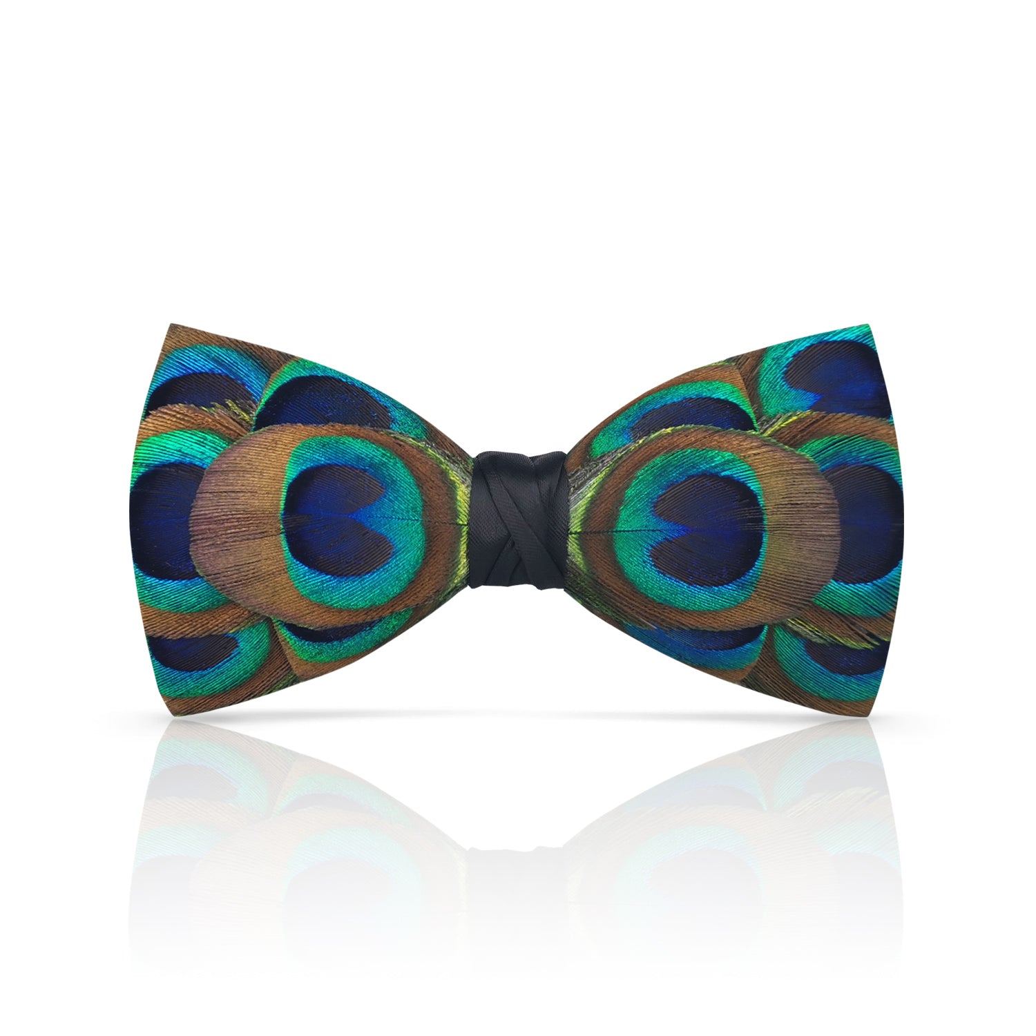 Lanzonia Boy's Peacock Feather Bow Tie Kid's Handmade Bowtie for Brithday Holiday Party - Lanzonia