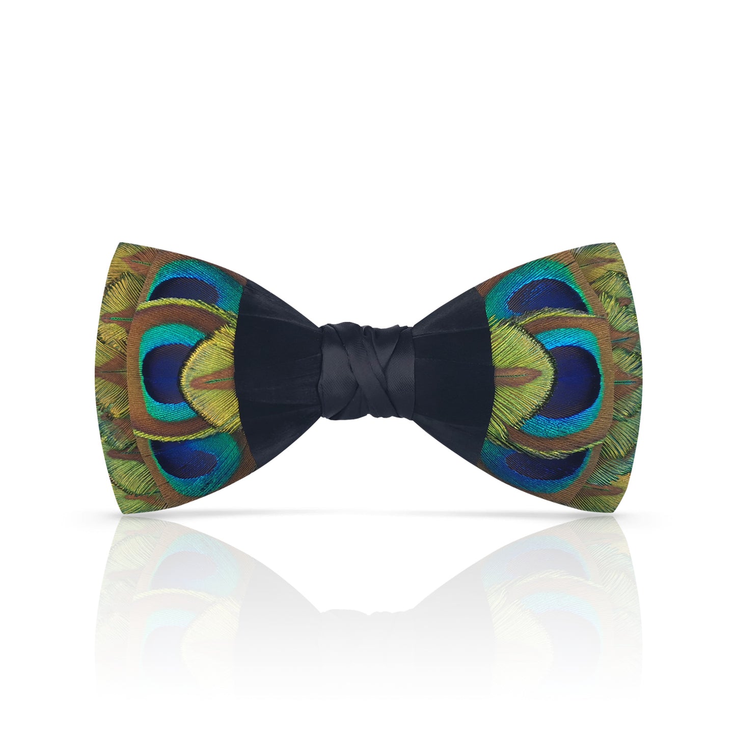 Lanzonia Boys Peacock Feather Bow Tie Children Handmade Bowtie for Brithday Holiday Party - Lanzonia