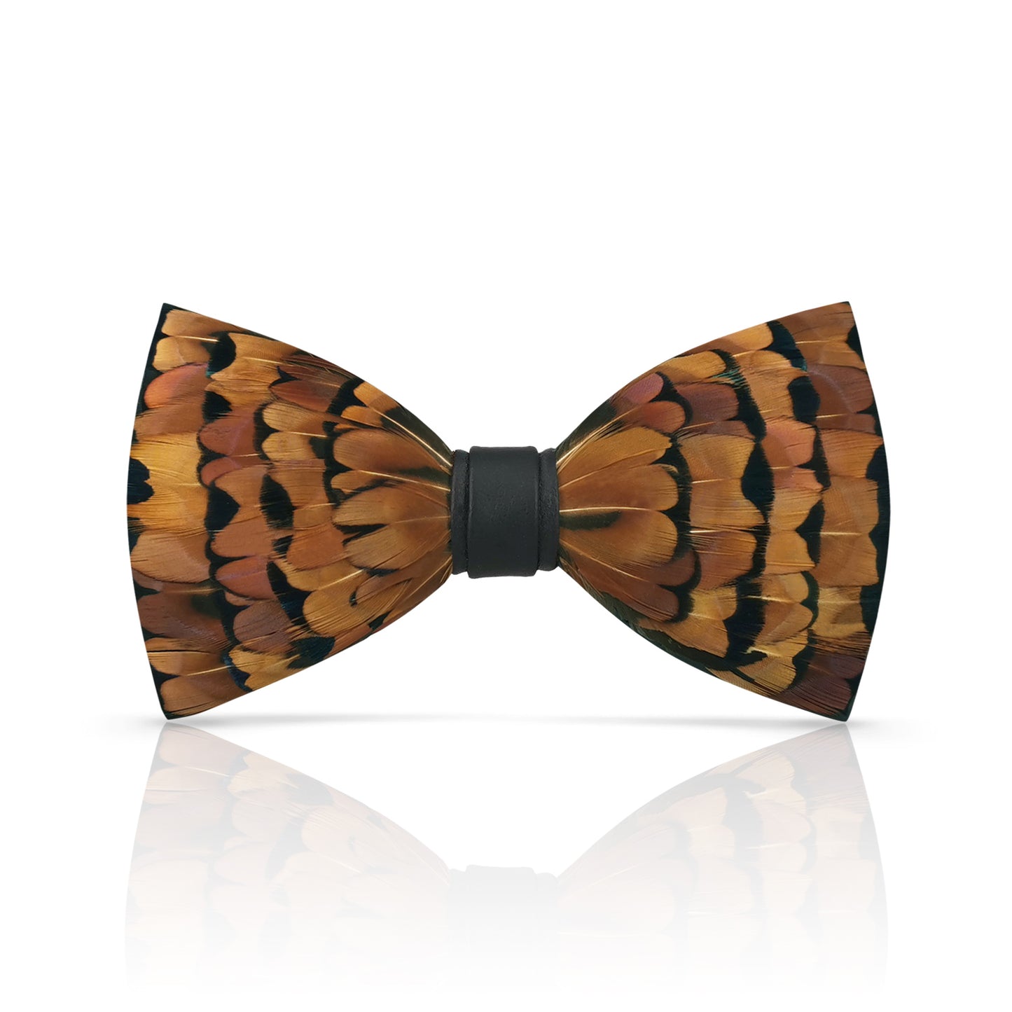 Lanzonia Boys Brown Feather Bow Tie child Handmade Bowtie for Brithday Holiday Party - Lanzonia