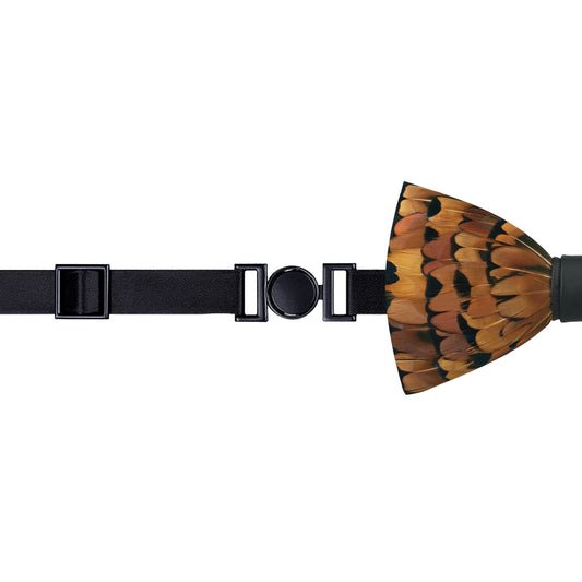 Lanzonia Boys Brown Feather Bow Tie child Handmade Bowtie for Brithday Holiday Party - Lanzonia