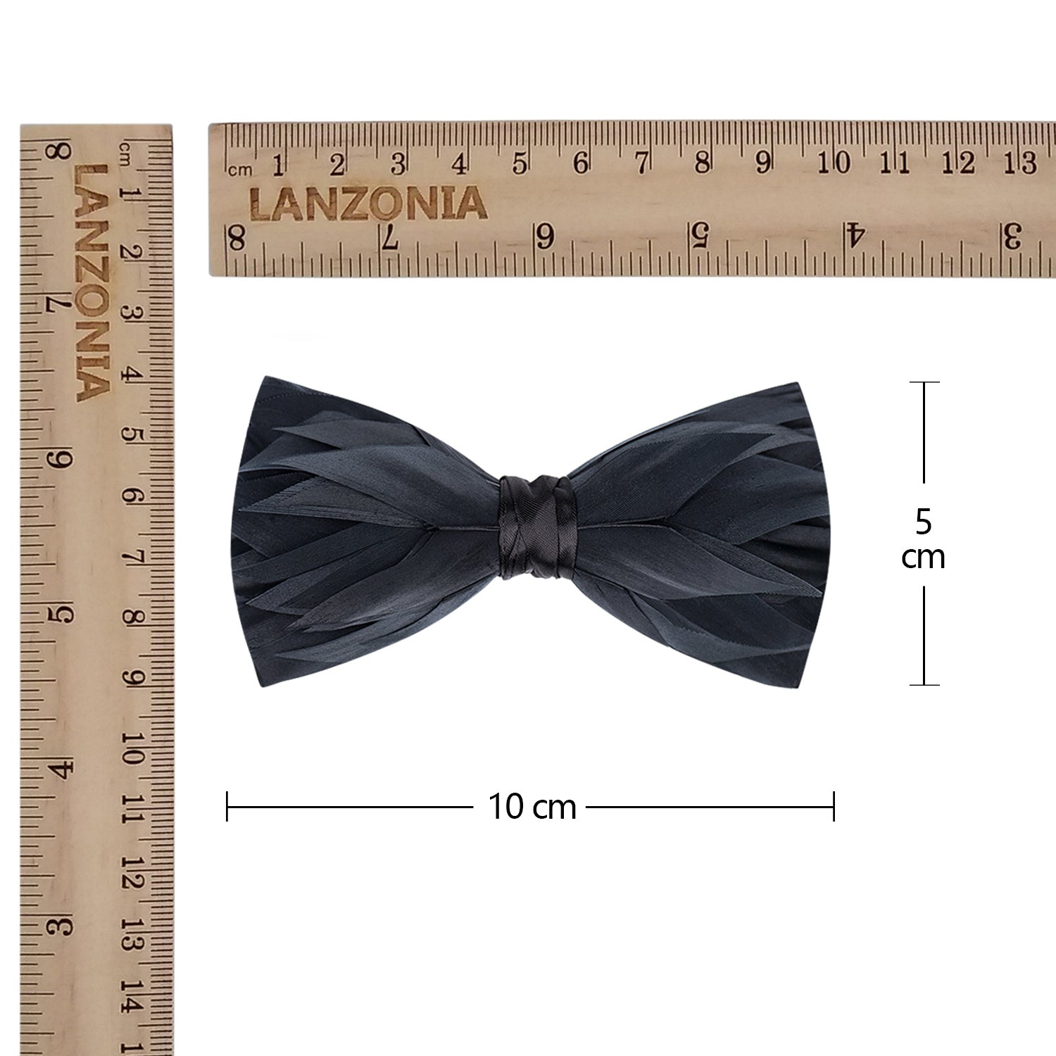 Lanzonia Boy Black Feather Bow Tie Kid Handmade Bowtie for Brithday Holiday Party - Lanzonia