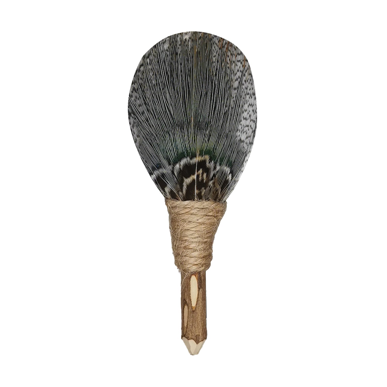 Lanzonia Men's Feather Lapel Pin Groom Boutonniere Wedding Accessories Groomsmen Brooch Handmade Feather Hat Pin - Lanzonia