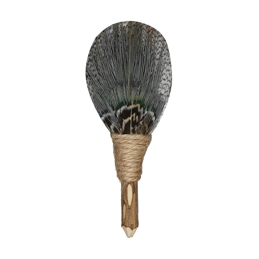Lanzonia Men's Feather Lapel Pin Groom Boutonniere Wedding Accessories Groomsmen Brooch Handmade Feather Hat Pin - Lanzonia
