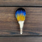 Lanzonia Men's Feather Lapel Pin Groom Boutonniere Groomsmen Brooch Handmade Blue and Yellow Feather Hat Pin Wedding Accessories - Lanzonia