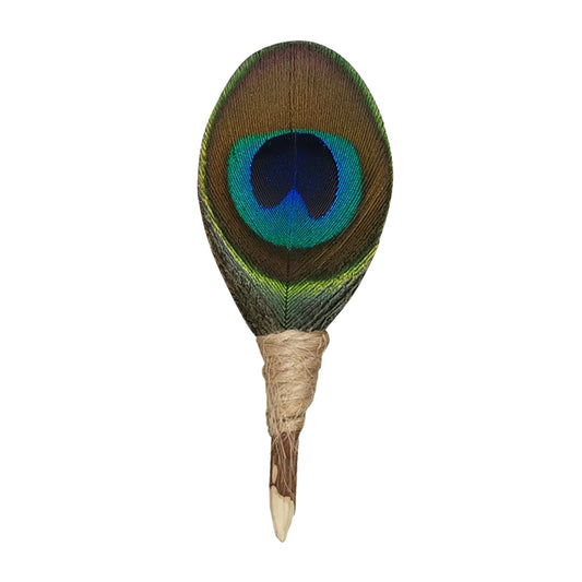 Lanzonia Men's Feather Lapel Pin Groom Boutonniere Wedding Accessories Groomsmen Brooch Handmade Peacock Feather Hat Pin - Lanzonia