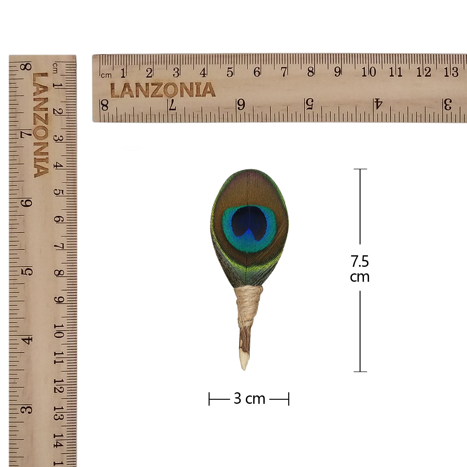 Lanzonia Men's Feather Lapel Pin Groom Boutonniere Wedding Accessories Groomsmen Brooch Handmade Peacock Feather Hat Pin - Lanzonia