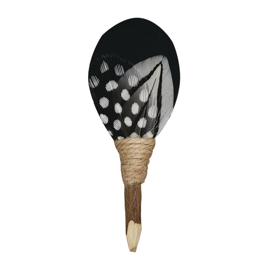 Lanzonia Men's Black Feather Lapel Pin Groom Boutonniere Wedding Accessories Groomsmen Brooch Handmade Feather Hat Pin - Lanzonia