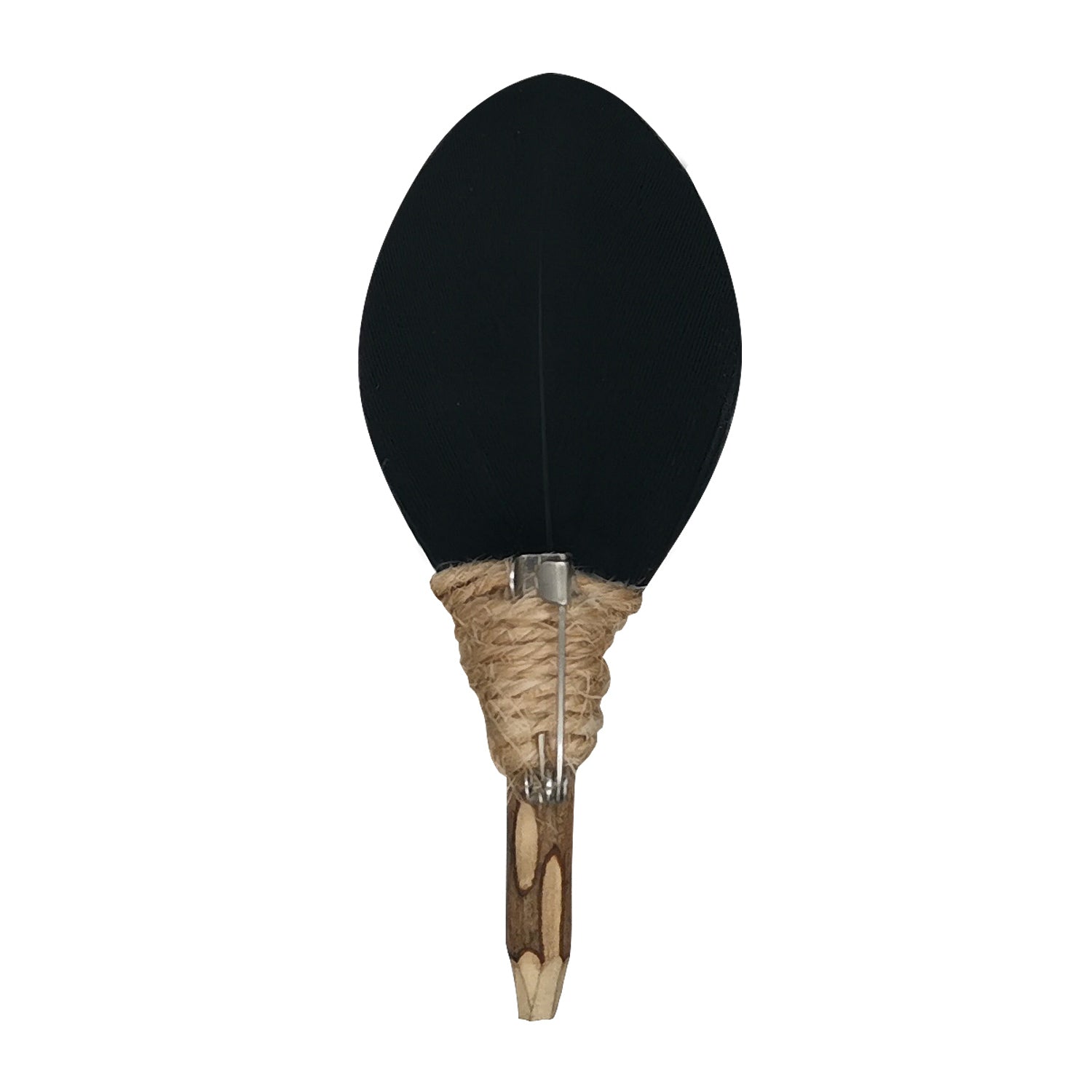 Lanzonia Men's Black Feather Lapel Pin Groom Boutonniere Wedding Accessories Groomsmen Brooch Handmade Feather Hat Pin - Lanzonia