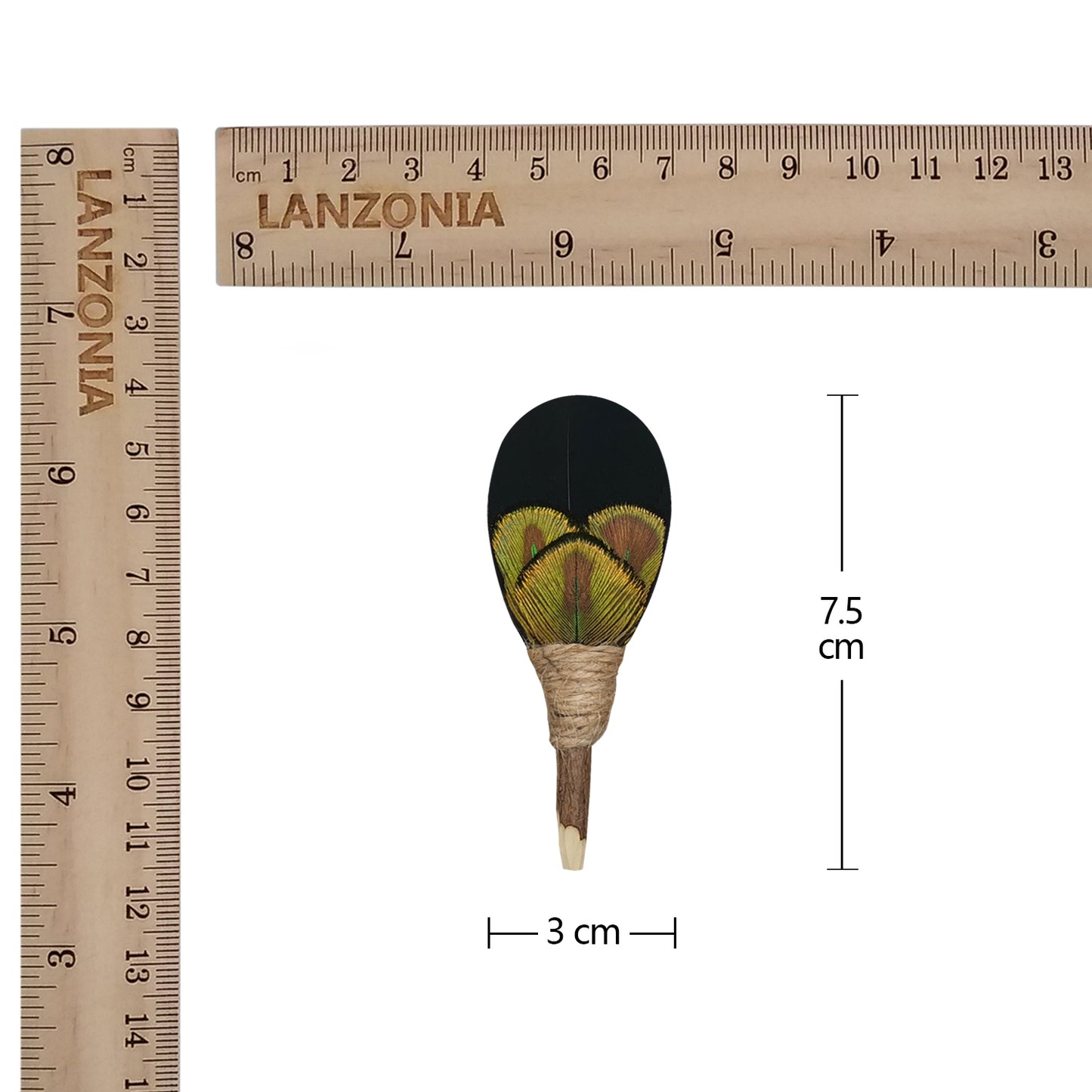 Lanzonia Men's Feather Lapel Pin Groomsmen Boutonniere Wedding Accessories Groom Brooch Handmade Feather Hat Pin - Lanzonia