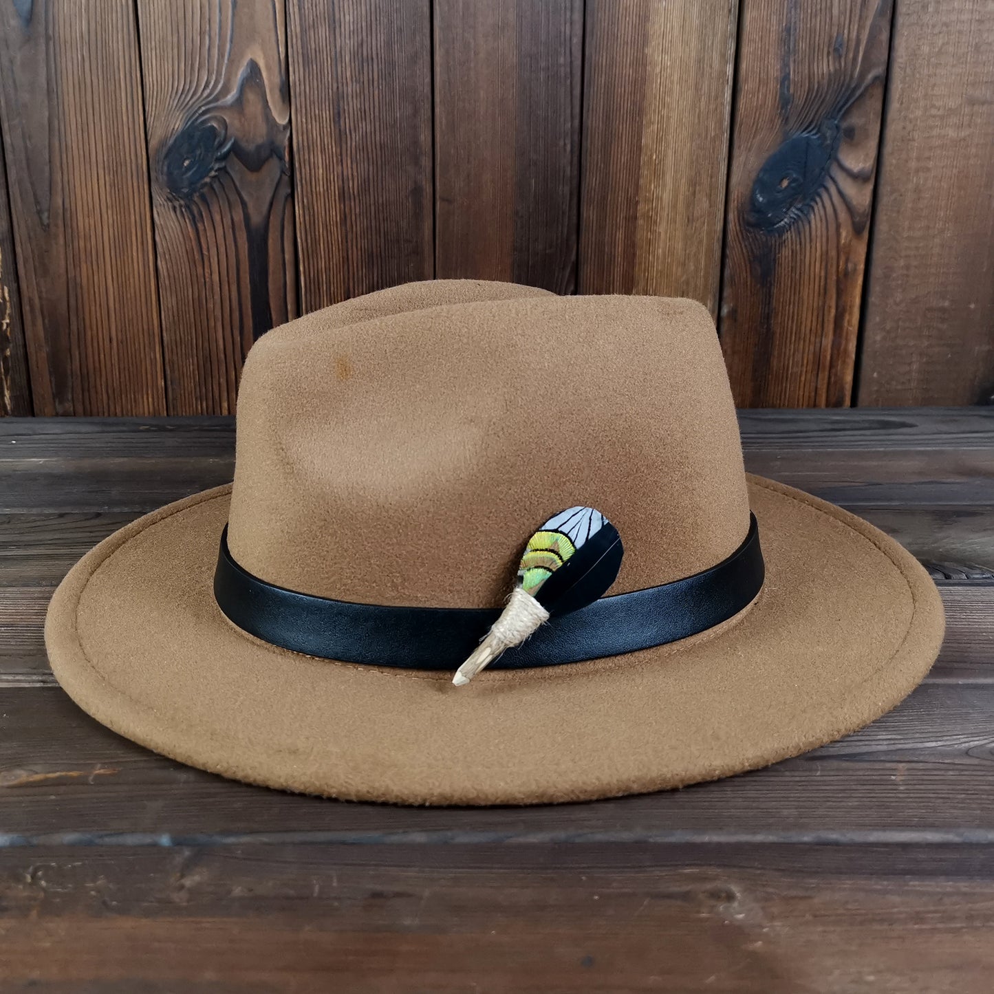 Lanzonia Men's Feather Brooch Groom Boutonniere Groomsmen Lapel Pin Handmade Feather Hat Pin Wedding Accessories - Lanzonia