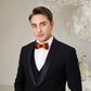 Lanzonia Feather Bow Ties for Men Handmade Red and Yellow Bowtie for Wedding Dating - Lanzonia