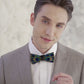 Lanzonia Men's Feather Bow Tie Handmade Peacock Bowtie for Wedding Holiday Party